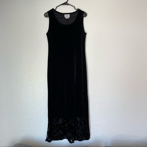 Vintage Studio Ease Black Velvet Lace Dress Size 10